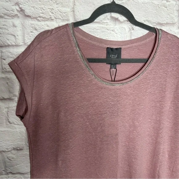NWT Lysse Classic Scoop-Neck Linen Jersey Tee - Picture 6 of 14